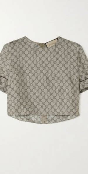 felpe gucci per supreme|GUCCI GG Supreme cropped printed silk.